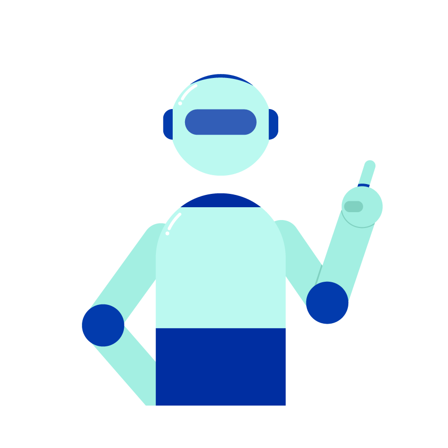人差し指を立てているロボット