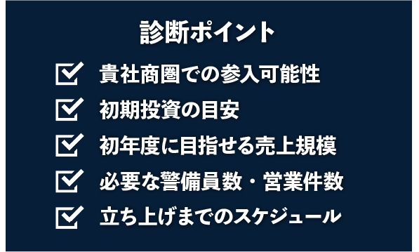警備業参入可否を診断するためのポイント５点